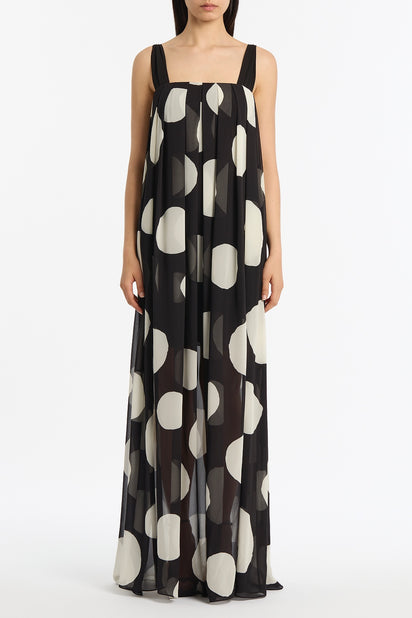 NOIR SPOT TUCK DETAIL MAXI DRESS