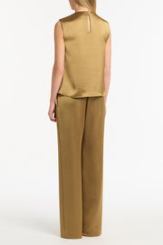 OLD GOLD LUSTRE SATIN ELASTIC PANT