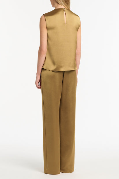 OLD GOLD LUSTRE SATIN ELASTIC PANT