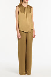 OLD GOLD LUSTRE SATIN ELASTIC PANT