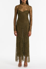 JUNIPER CHANTILLY LACE SLEEVED GOWN