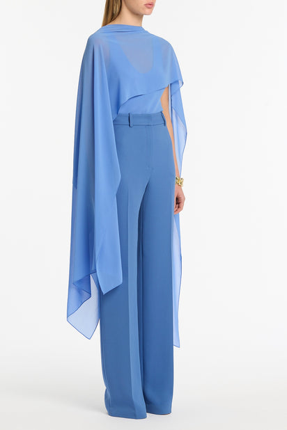 PACIFIC BLUE GEORGETTE CASCATA WRAP