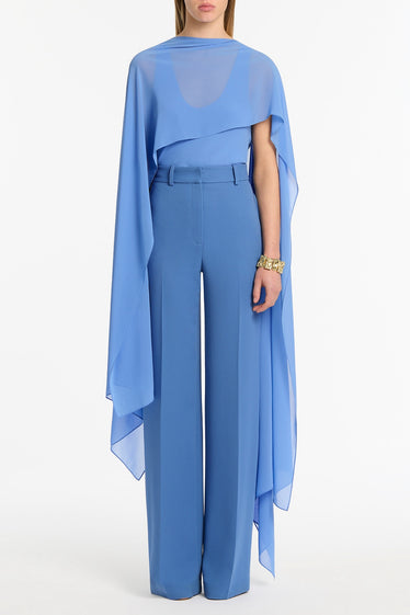 PACIFIC BLUE GEORGETTE CASCATA WRAP