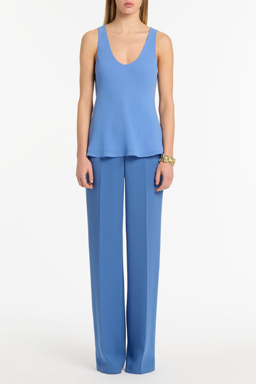 PACIFIC BLUE GEORGETTE SCOOP NECK CAMI