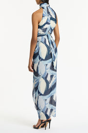 PAINTED FLORAL GEORGETTE WRAP DRESS