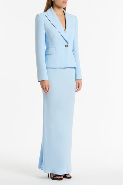 PALE BLUE CREPE BIAS SKIRT