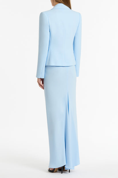 PALE BLUE CREPE BIAS SKIRT