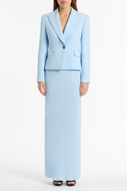 PALE BLUE CREPE BIAS SKIRT