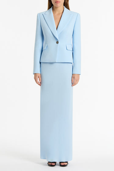 PALE BLUE CREPE BIAS SKIRT