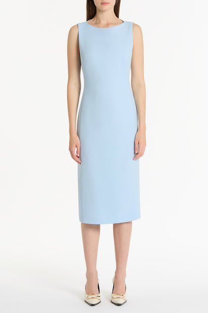 PALE BLUE CREPE SHEATH DRESS