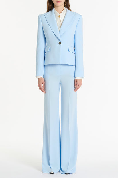 PALE BLUE CREPE SINGLE BREASTED JACKET