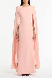 PALE ROSE CREPE CELEBRATION SLEEVE GOWN