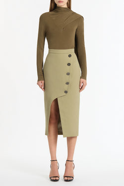 PALM MATTE JERSEY LONG SLEEVE SCARF TOP