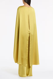 PEAR LUSTRE SATIN LONG CAPE TOP