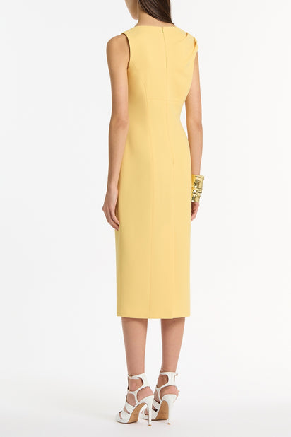POLLEN CREPE LEAF MIDI DRESS