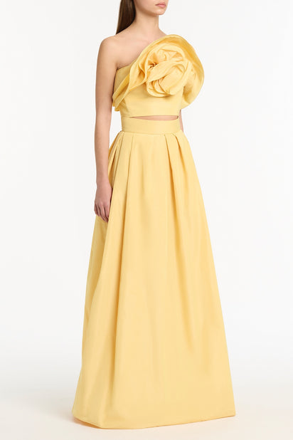 POLLEN TAFFETA BUBBLE MAXI SKIRT