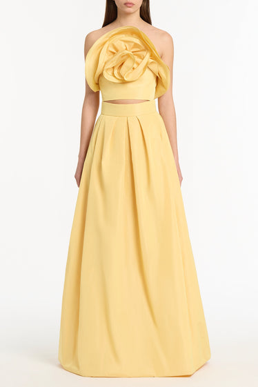 POLLEN TAFFETA BUBBLE MAXI SKIRT