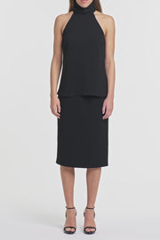 BLACK CREPE DINASTIA PENCIL SKIRT
