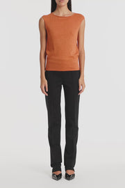 RUSSET METALLIC MERINO KNIT TOP