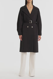 BLACK PONTE TRENCH COAT