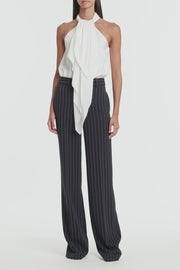 NAVY PINSTRIPE WIDE LEG PANT