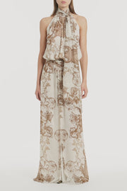 RENAISSANCE GEORGETTE HALTER DRESS