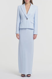 PALE BLUE CREPE BIAS SKIRT