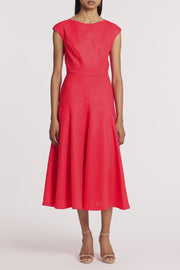 SCARLATTO LINEN A-LINE DRESS