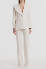 IVORY PONTE WIDE LEG PANT