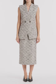 SHIMMER FLECK TWEED LONG LINE VEST