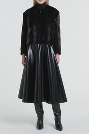 CHOCOLATE MORAY FAUX FUR JACKET