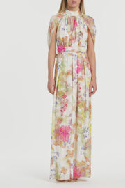 ETHEREA BLOOM HALTER CAPE GOWN