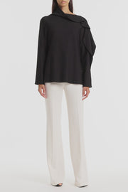 BLACK PONTE SHOULDER DETAIL TOP