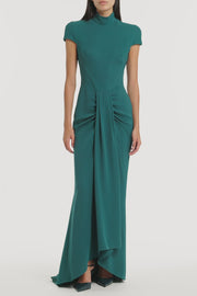 SERPENTINE CREPE CAP SLEEVE GOWN