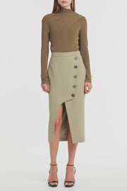PALM MATTE JERSEY LONG SLEEVE SCARF TOP