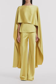PEAR LUSTRE SATIN LONG CAPE TOP
