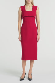 SCARLET CREPE LA BANDA MIDI DRESS