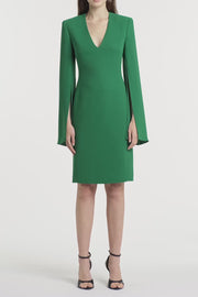 JADE CREPE V-NECK LOVERO DRESS