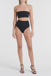 BLACK INTIMA JERSEY WAISTED HIGH CUT BRIEF