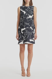 CELESTIAL PETALS LINEN SHIFT DRESS
