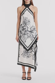 ROCOCO SILK TWILL NECK DETAIL TOP