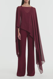 MERLOT GEORGETTE CASCATA WRAP