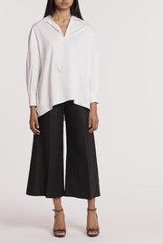 WHITE COTTON TAFFETA SHIRT
