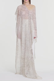 IVORY DRAPED LOMBARDIA VISCOSE GEORGETTE WRAP