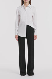 WHITE COTTON SHIRTING BIB FRONT SHIRT