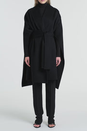 BLACK DOPPIA WOOL CAPE