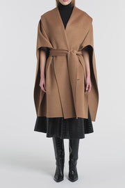 CAMEL DOPPIA WOOL CAPE