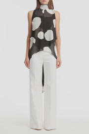 NOIR SPOT TIE NECK TOP