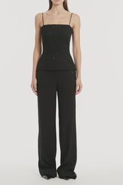 BLACK STARLIGHT TWILL BUSTIER TOP