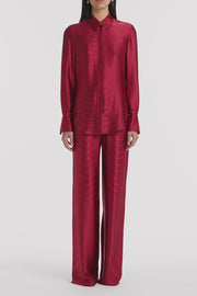 UNDERCURRENT SILK VISCOSE STRETCH CLASSIC BLOUSE